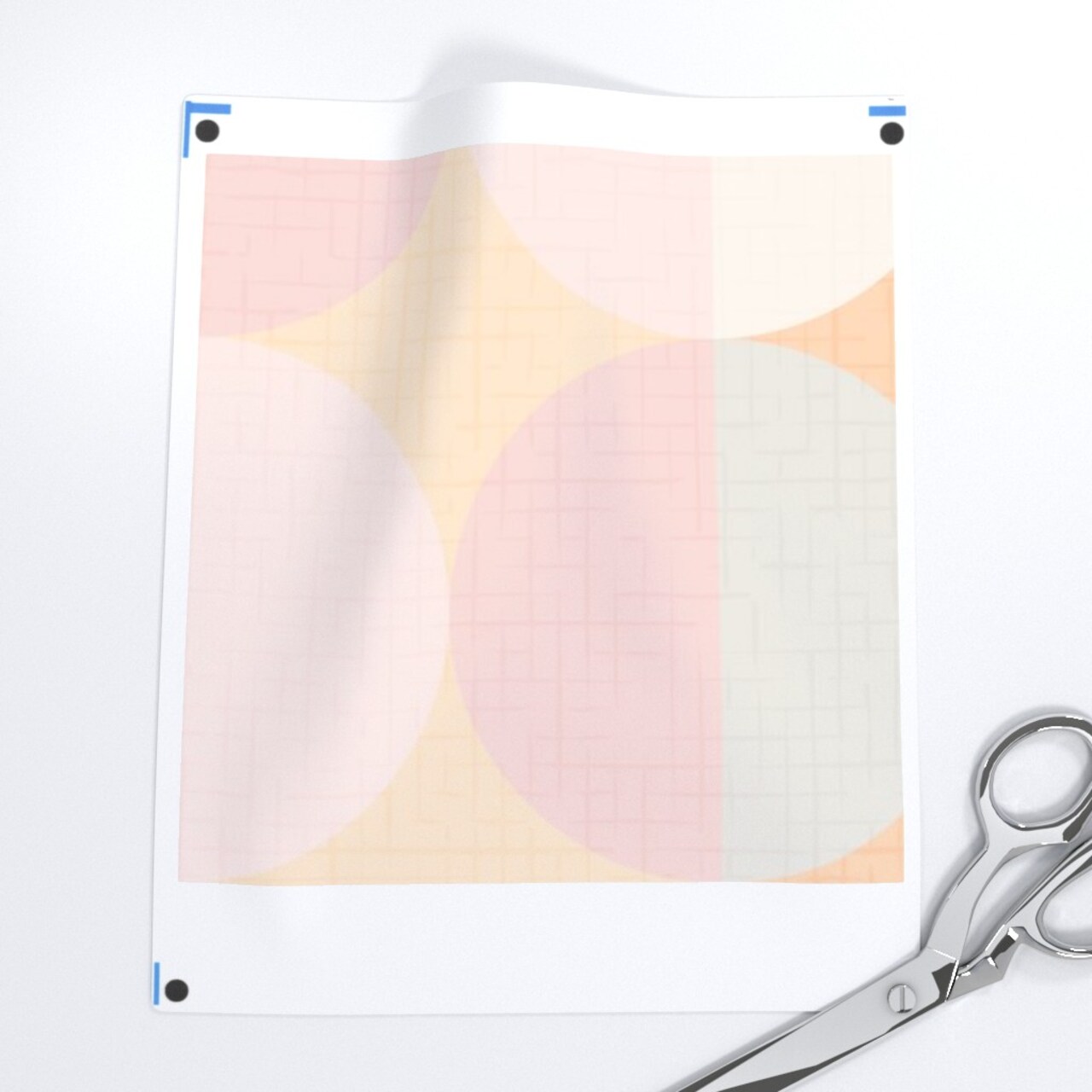 Pink Orange Vintage Retro Geometric Large Scale Semicircles Apricot Mid Century Modern Custom Printed Fabric by Spoonflower Various Fabrics by the Yard or Fat Quarter